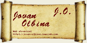 Jovan Olbina vizit kartica